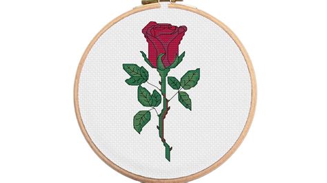 Red Rose Cross Stitch Pattern Youtube