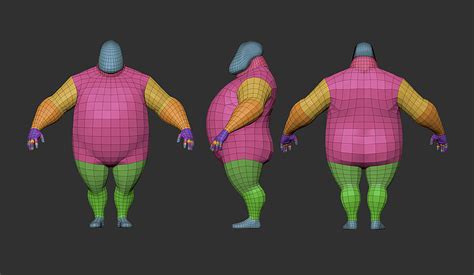 obese character base mesh on character base zbrush character female base