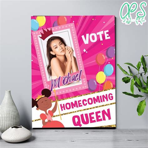 Homecoming Queen Poster Sign Custom Template Instant Download