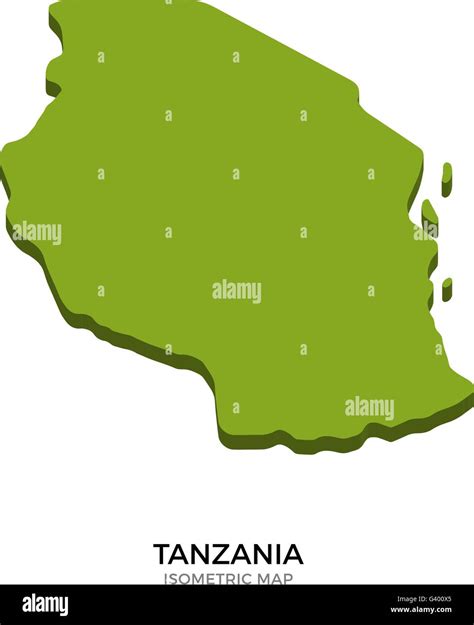 Isometric Map Of Tanzania Detailed Vector Illustration Stock Vector