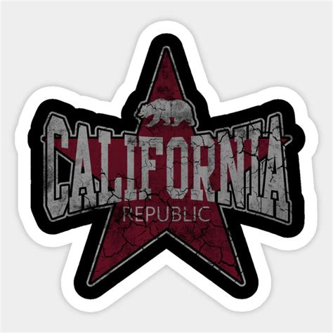 Vintage California Star California Sticker Teepublic