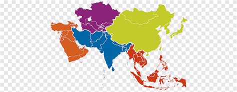 Map Of Asia With Multicolor Countries Free Vector Map
