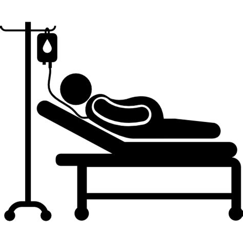 Pregnant Woman Lying On Hospital Bed Free People Icons