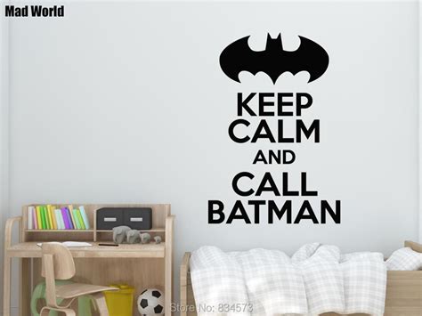 Mad World Keep Calm And Call Batman Wall Art Stickers Decal Home Diy Decoration Wall Mural