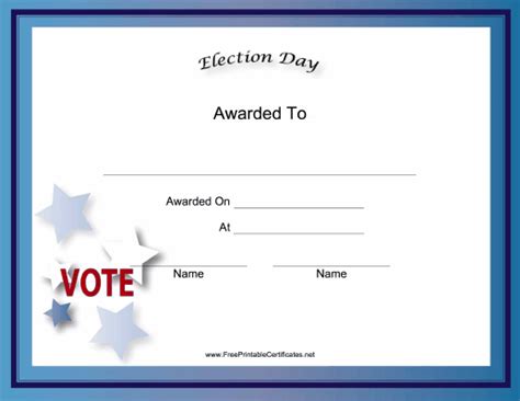 Diploma templates will help you create a unique award using. Election Day Holiday Certificate Printable Certificate