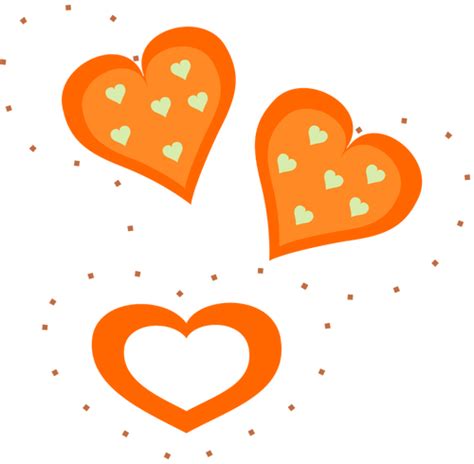 Dibujo De Corazones De San Valentín Naranja Vectorial Vectores De