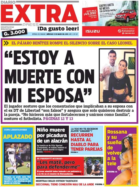 Periódico Diario Extra Paraguay Periódicos De Paraguay Edición De