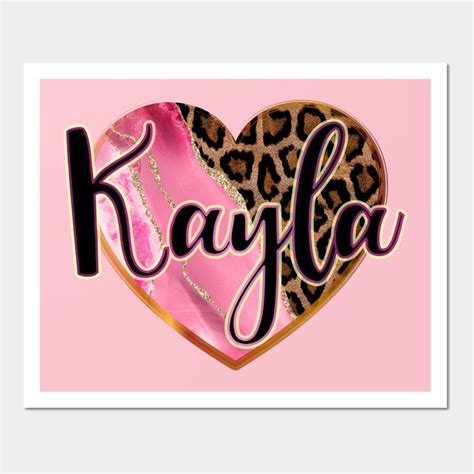 kayla pink leopard heart personalised name design by icolormyname name wallpaper name