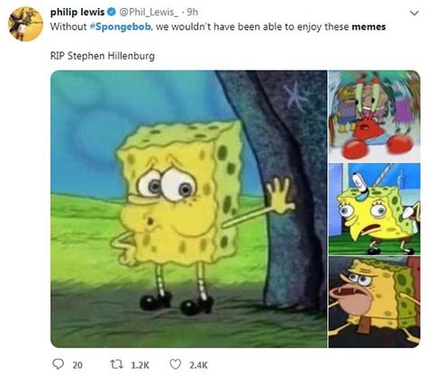 twitter pays tribute to spongebob creator stephen hillenburg whose characters inspired memes