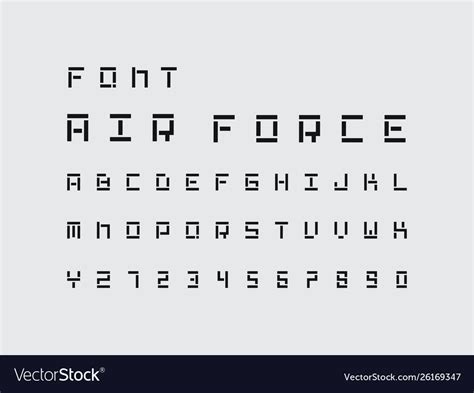 Air Force Font Alphabet Royalty Free Vector Image