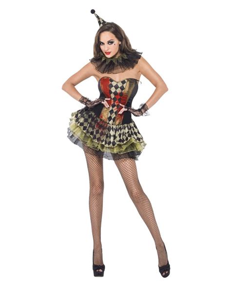 Sexy Zombie Clown Costume For Women Ladies Halloween Disguise Horror