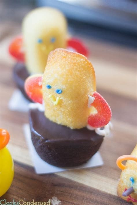It has everything a truly great greek dessert needs: Twinkie Ducks - Easy Spring Dessert