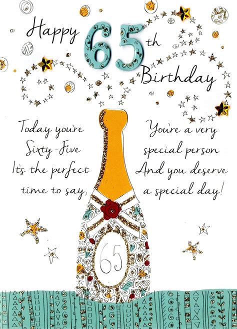 Happy 65th Birthday Greeting Card Cards Happy 65 Birthday 65th
