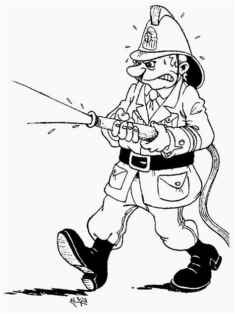 Coloring firefighters are coming by car. Firefighter Coloring Pages To Print | Realistic Coloring Pages