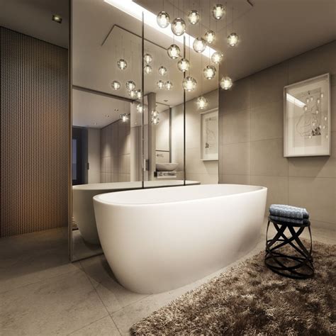 An edison bulb compliments the glass perfectly. Astonishing Pendant Lights for Your Luxury Bathroom