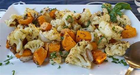 Pair it up with sweet potatoes for the perfect side dish or snack. Roasted Cauliflower and Sweet Potatoes - Just~One~Donna