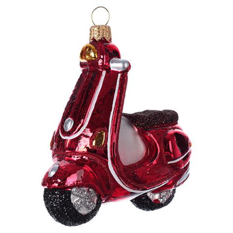 Blown Glass Christmas Ornament Red Scooter Online Sales On