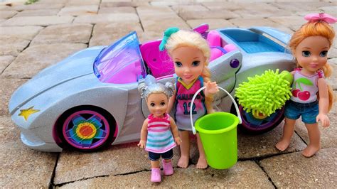 Car Washing Elsa And Anna Toddlers Youtube