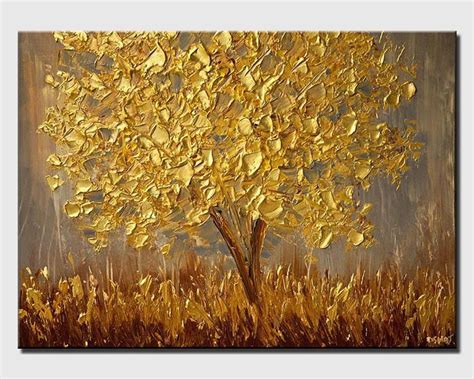 Landscape Blooming Trees Original Landscape Painting In Acrylic On