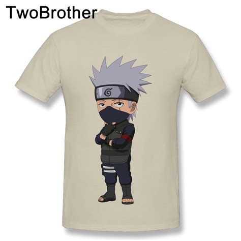 Cute Naruto Kakashi Hatake T Shirt Man Popular Brand Anime Cartoon