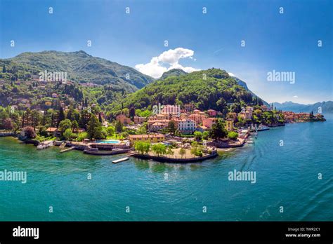 Varenna Village On Lake Como Surrounded By Mountains In The Province Of