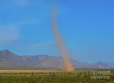 2 Dust Devil Whirlwind Formed In The Sonoran Desert Of Arizona