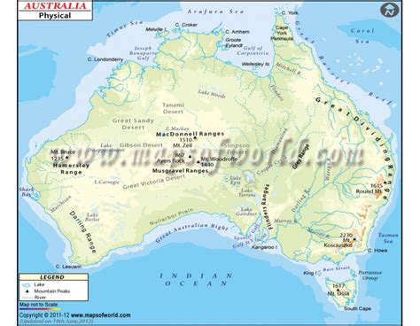 Buy Printed Physical Map Of Australia