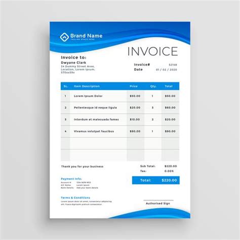 blue vector invoice template design   vector