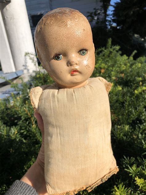 Vintage 1930s 1940s Composition Head And Cloth Body Baby Etsy Baby