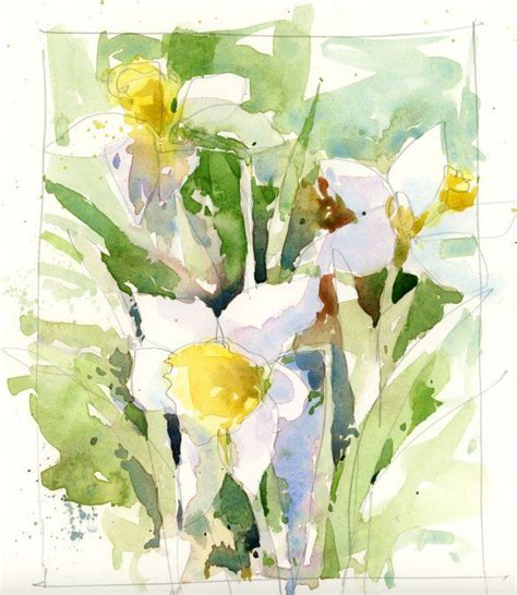 Threeblooms Learn Watercolor Watercolor Tulips Loose Watercolor