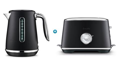 breville the luxe duo kettle and toaster set black truffle harvey norman