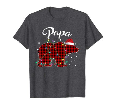 cool red plaid papa bear matching buffalo pajama t shirt t shirt tees design