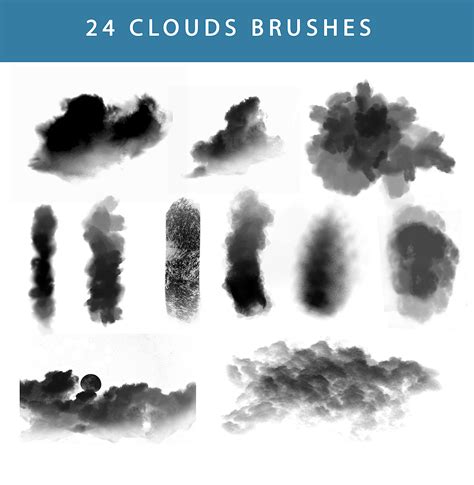 24 Cloud Brushes For Photoshop