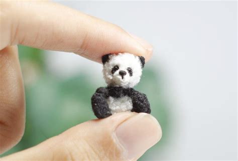 Tiny Panda Miniature Crochet Panda Crochet Toy Bear Etsy