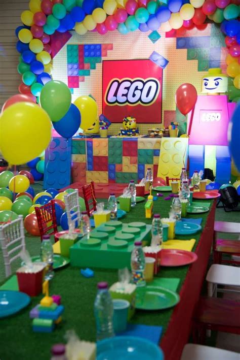 Legos Birthday Party Ideas Photo 1 Of 49 Catch My Party Lego Party Decorations Lego