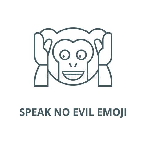 Spreek Geen Kwaad Pictogram Van De Emoji Vectorlijn Lineair Concept