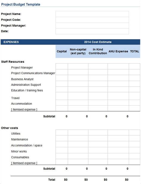 10 Project Budget Templates Word Pdf Excel Free