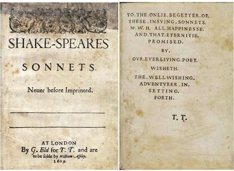 Shakespeares Sonnets Written In Two Separate Pages With The Title