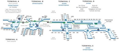 Houston Intercontinental Iah Airport Map United Airlines