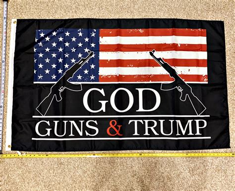 donald trump flag free shipping god guns and trump sign poster 3x5 etsy