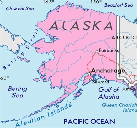 International map of the world 1:1,000,000 clickable index map. Map of Alaska in the United States