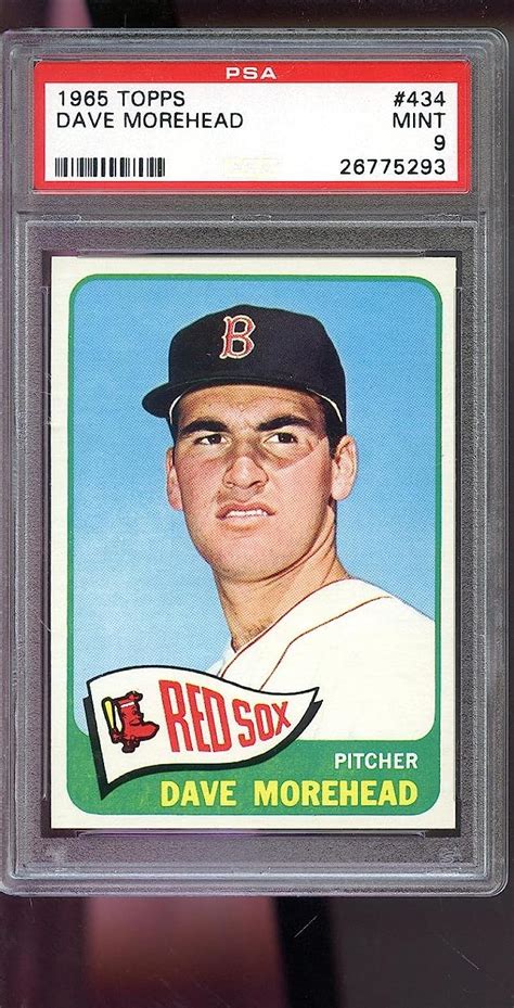1965 Topps 434 Dave Morehead Boston Red Sox Mint Psa 9 Graded Baseball Card