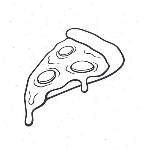 Doodle Illustration Of Pepperoni Pizza Slice 22442074 Vector Art At