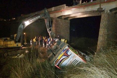 4 Killed 32 Injured As Bus Falls Off Bridge In Odishas Sambalpur