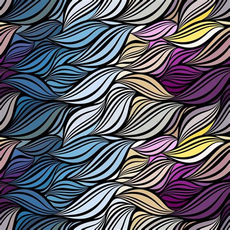Seamless Abstract Curly Wave Pattern Stock Illustration Illustration