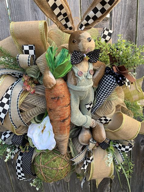 Made To Order~easter Bunny Wreath Bunny Wreath Bunny Decor Natural