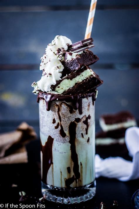 Mint Chocolate Chip Grasshopper Brownie Milkshakes If The Spoon Fits