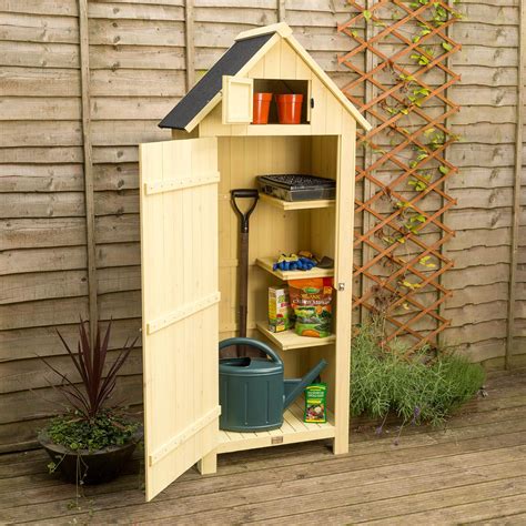 Small Garden Shed Slim Compact Wooden Outdoor Storage Lockable Door 6ft