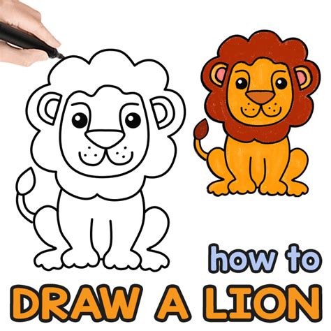 Face Lion Simple Drawing For Kids 20 Easy Animals To Draw For
