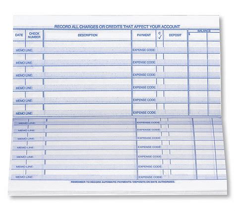 Checkbook Registers Personal Size Check Register 51177n By Deluxe